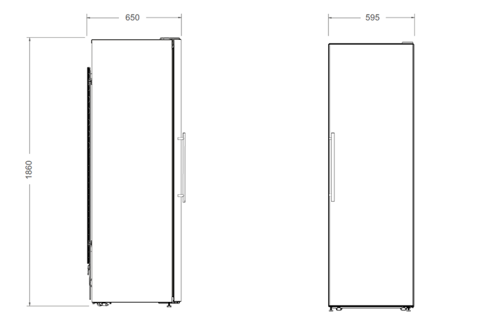 60 cm colonna freezer H186 a libera installazione in acciaio inossidabile | Bertazzoni
